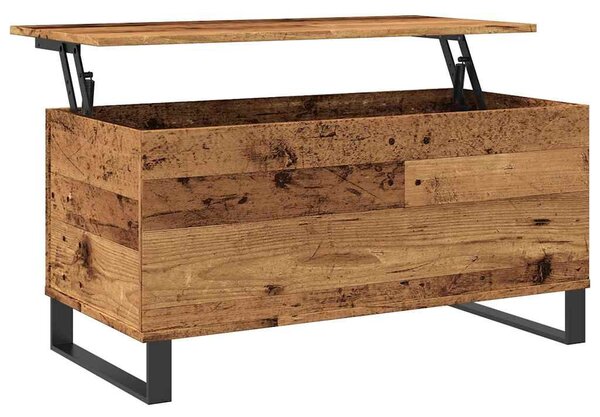 Antik fa színű szerelt fa dohányzóasztal 90 x 44,5 x 45 cm