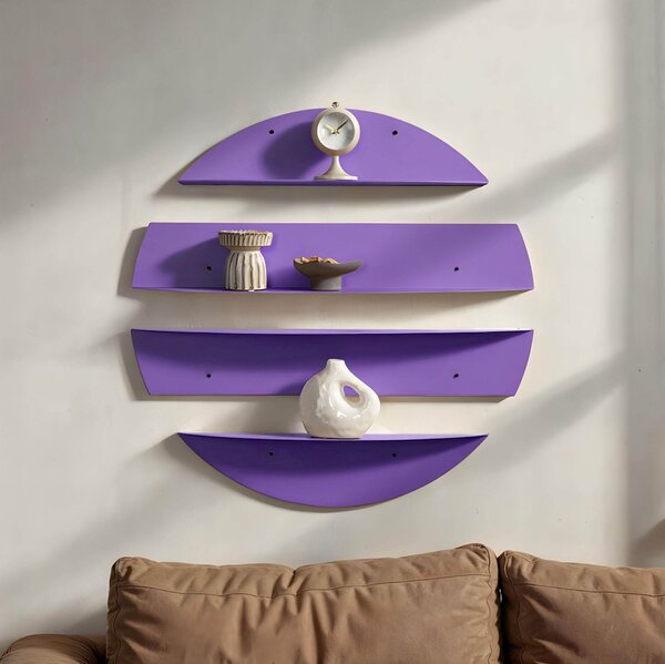 Hanah Home Dekoratív Fém Fali Polc Lila Vlnt118R4005
