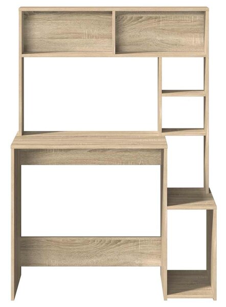 Sonoma tölgy szerelt fa íróasztal polcokkal 100x45x140 cm