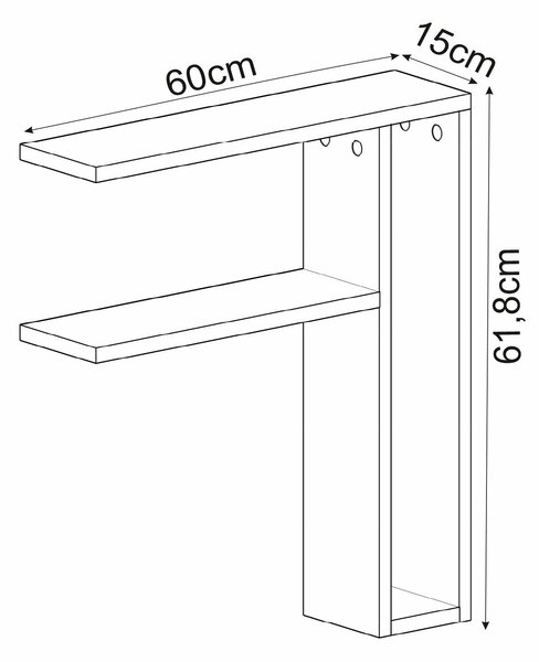 Hanah Home Fali polc Tiny Fehér - Fehér
