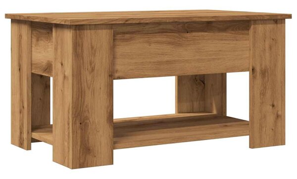 Dohányzóasztal kézműves tölgy szerelt fa 79 x 49 x 41 cm