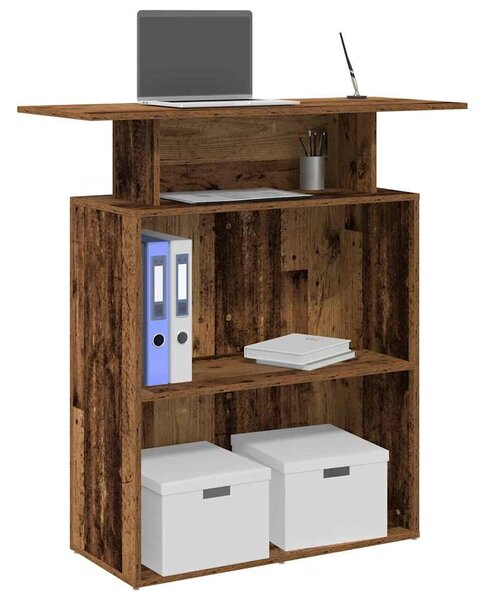 Recepciós pult antik fa 100x40x104 cm szerelt fa