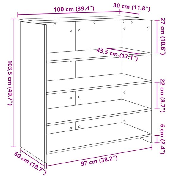 Recepciós pult antik fa 100x50x103,5 cm szerelt fa