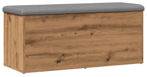 Kézműves tölgyfa tárolópad 102 x 42 x 45 cm rétegelt fából