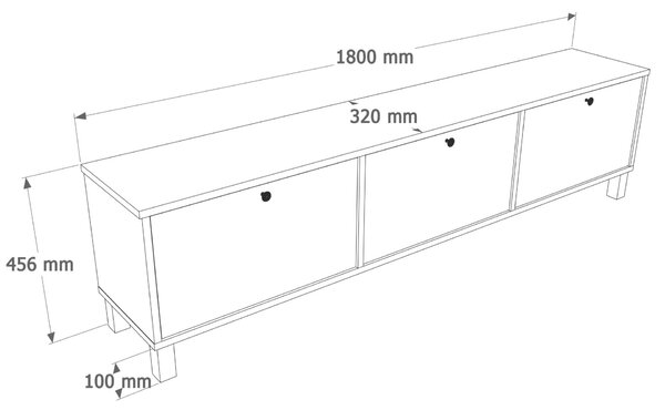Hanah Home TV-állvány fehér tölgy Nord - ND6-SW