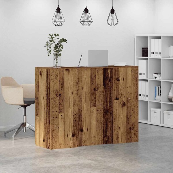 Recepciós pult antik fa 135x50x103,5 cm szerelt fa