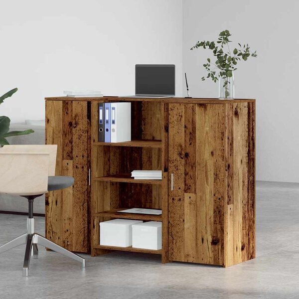 Recepciós pult antik fa 135x50x103,5 cm szerelt fa