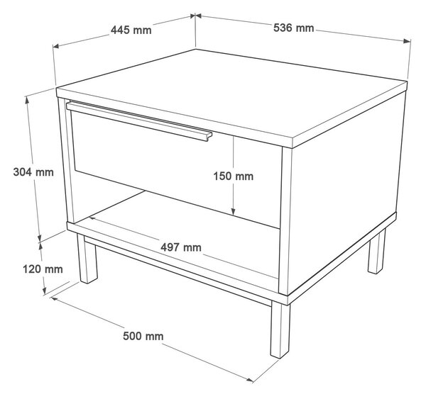 Hanah Home Nightstand Walnut On14-S