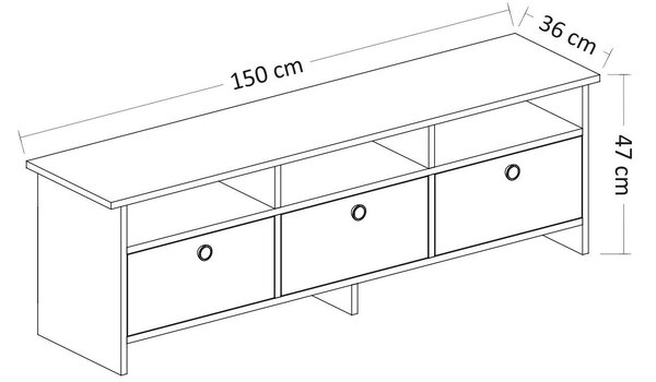 Hanah Home TV Stand Anthracite Oak Oslo - Anthracite