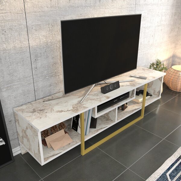 Hanah Home TV állvány Arany Fehér Asal 150 - Arany, Ephesus