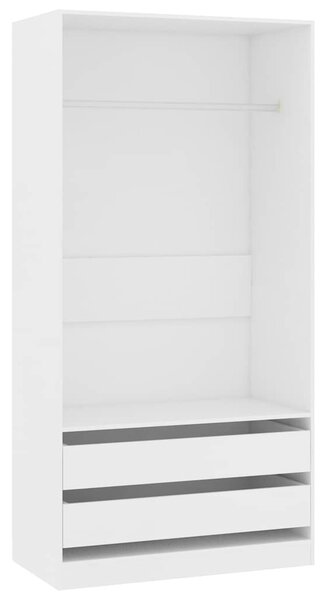 Fehér szerelt fa ruhásszekrény 100 x 50 x 200 cm