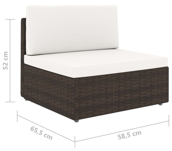2 személyes barna elemes polyrattan kanapé