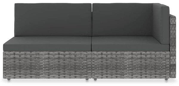 2 személyes szürke elemes polyrattan kanapé