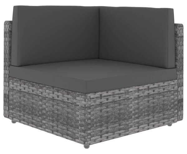 2 személyes szürke elemes polyrattan kanapé