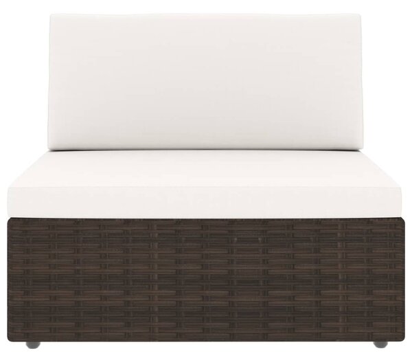 VidaXL 5 részes barna polyrattan kerti ülőgarnitúra párnákkal