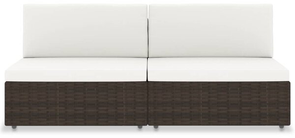 2 személyes barna elemes polyrattan kanapé