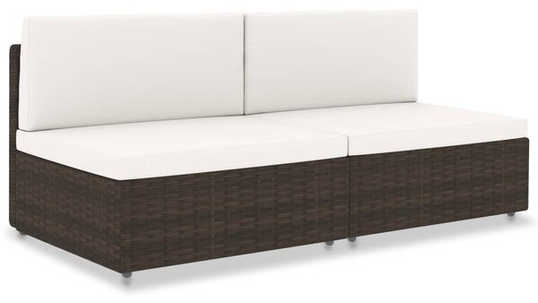 2 személyes barna elemes polyrattan kanapé
