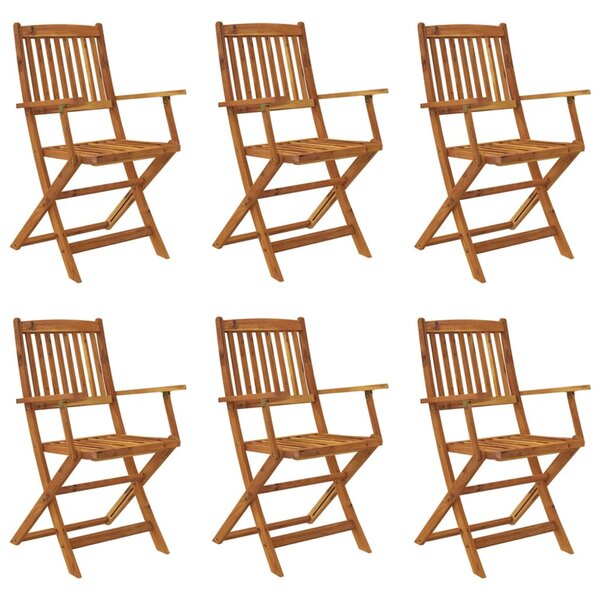 7 részes összecsukható tömör akácfa kerti étkezőszett