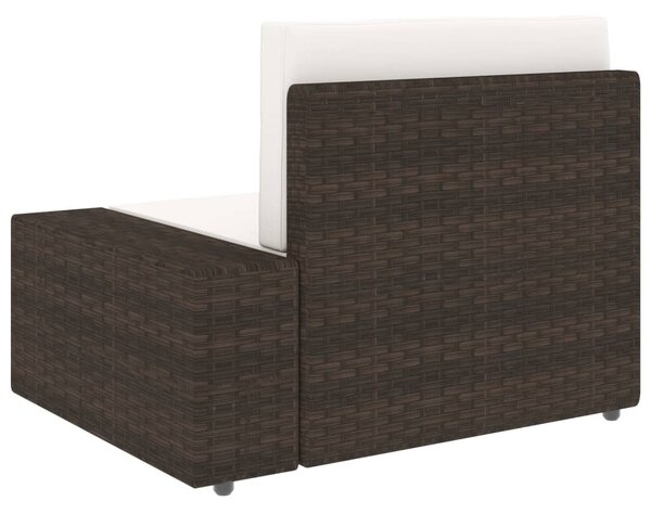 VidaXL 5 részes barna polyrattan kerti ülőgarnitúra párnákkal
