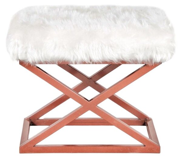 Atelier Del Sofa Puff Copper White Capraz Plüss - Copper, White