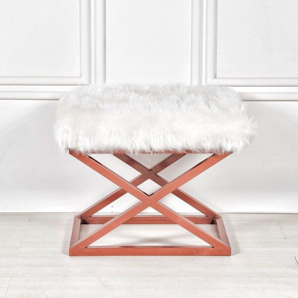 Atelier Del Sofa Puff Copper White Capraz Plüss - Copper, White