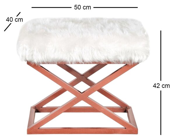 Atelier Del Sofa Puff Copper White Capraz Plüss - Copper, White