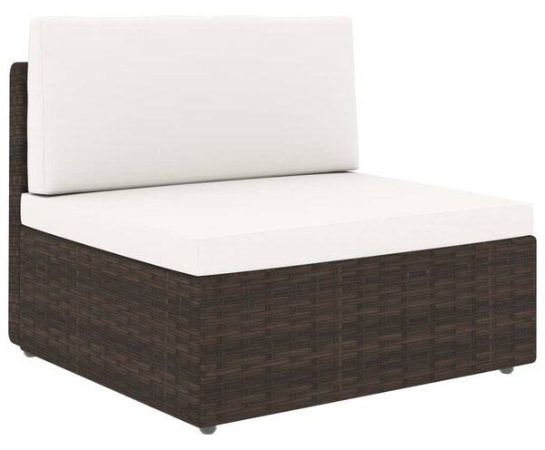 VidaXL 5 részes barna polyrattan kerti ülőgarnitúra párnákkal