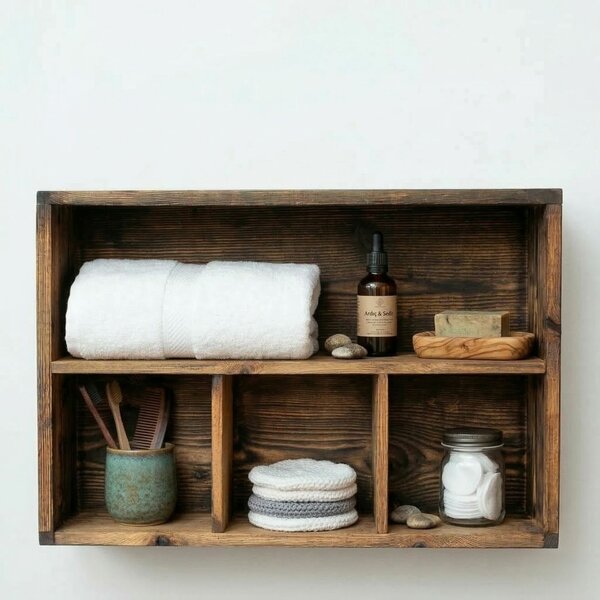 Hanah Home Dekoratív Fa Fali Polc Wooden Raf306