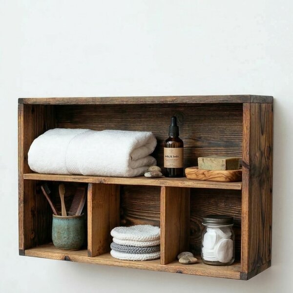 Hanah Home Dekoratív Fa Fali Polc Wooden Raf306