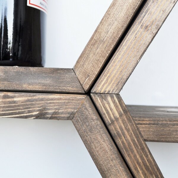 Hanah Home Fali polc Walnut Hex003