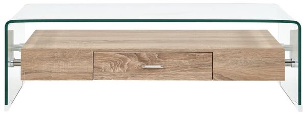 Átlátszó edzett üveg dohányzóasztal 98 x 45 x 31 cm