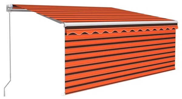 Narancssárga-barna kézzel kihúzható LED-es napellenző 3 x 2,5m