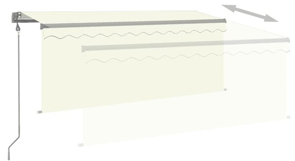 Krémszínű automata kihúzható napellenző redőnnyel 3 x 2,5 m