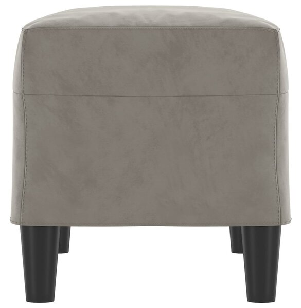 Világosszürke bársony pad 70x35x41 cm