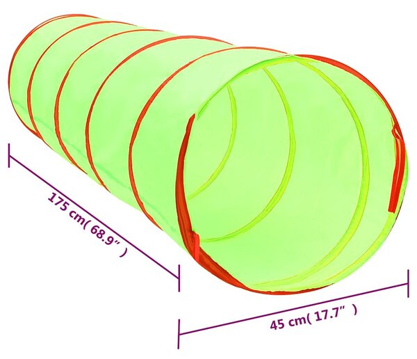 Zöld poliészter gyerek-játszóalagút 175 cm