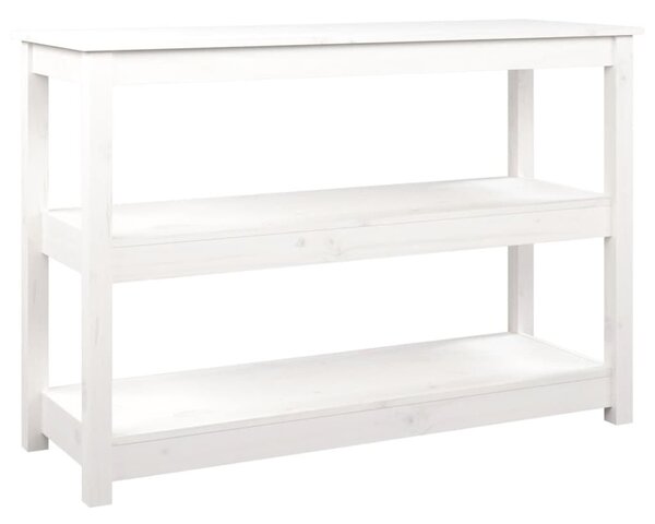 Fehér tömör fenyőfa tálalóasztal 110x40x74 cm