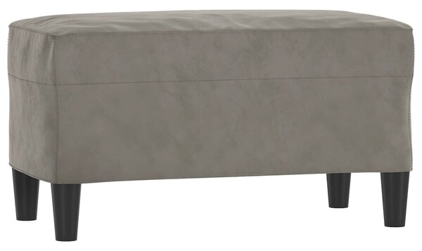 Világosszürke bársony pad 70x35x41 cm