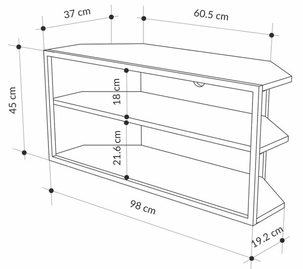 Hanah Home TV Stand Retro Grey Echo - Retro Grey