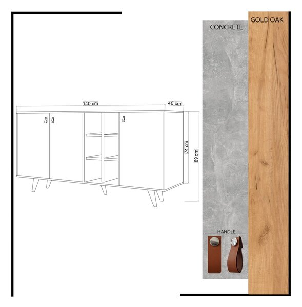 Hanah Home Console Oak White Prilika