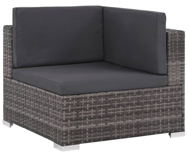 VidaXL 6 darabos szürke polyrattan kerti bútor szett párnákkal