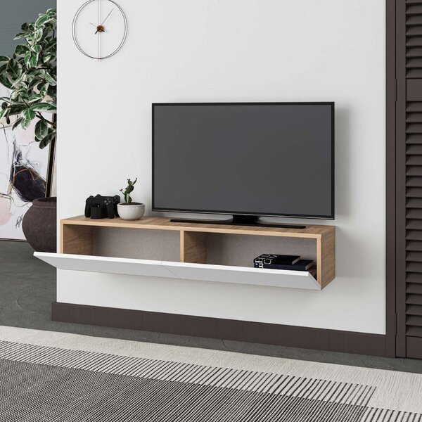 Hanah Home TV-állvány Sapphire Oak White Francy 135 - Sapphire Oak, White