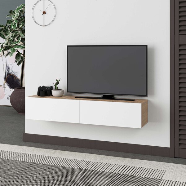 Hanah Home TV-állvány Sapphire Oak White Francy 135 - Sapphire Oak, White