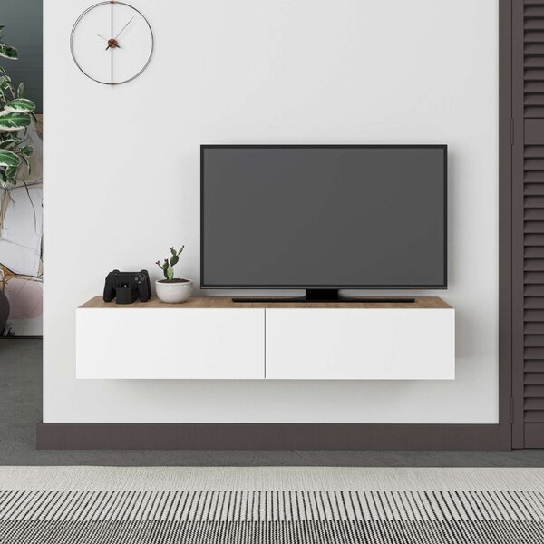 Hanah Home TV-állvány Sapphire Oak White Francy 135 - Sapphire Oak, White
