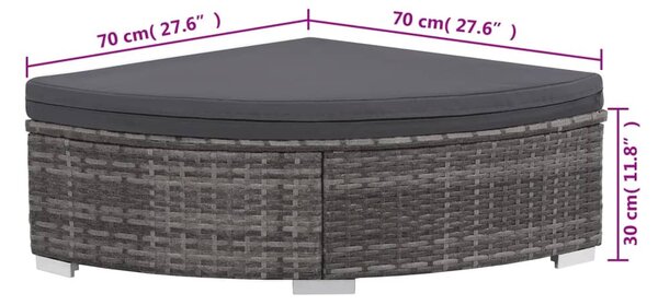 VidaXL 6 darabos szürke polyrattan kerti bútor szett párnákkal