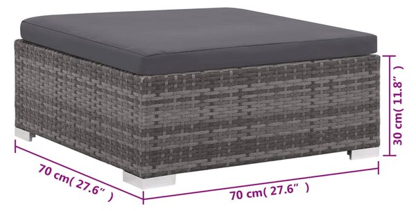 VidaXL 6 darabos szürke polyrattan kerti bútor szett párnákkal