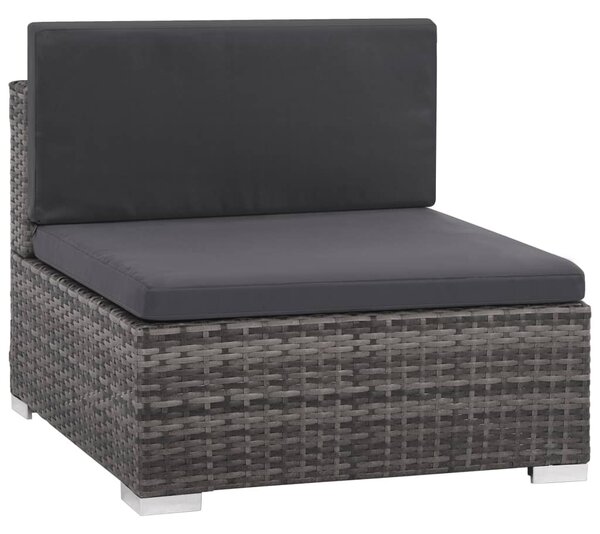 VidaXL 6 darabos szürke polyrattan kerti bútor szett párnákkal