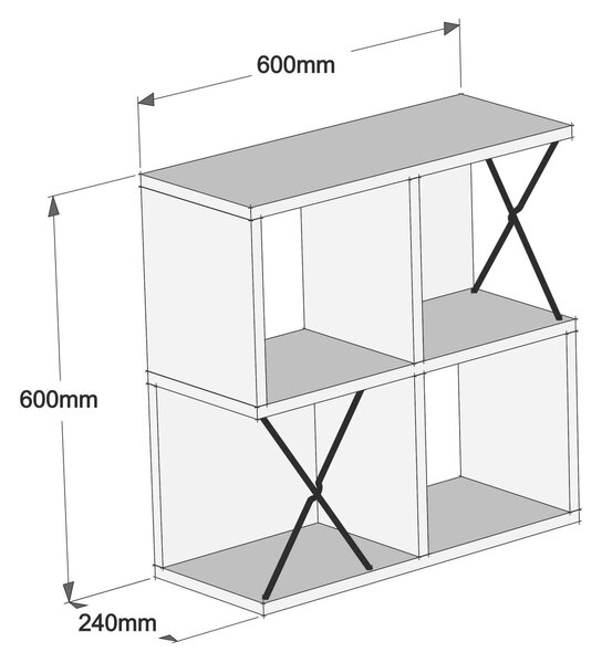 Hanah Home Wall Shelf White Black Extra - White