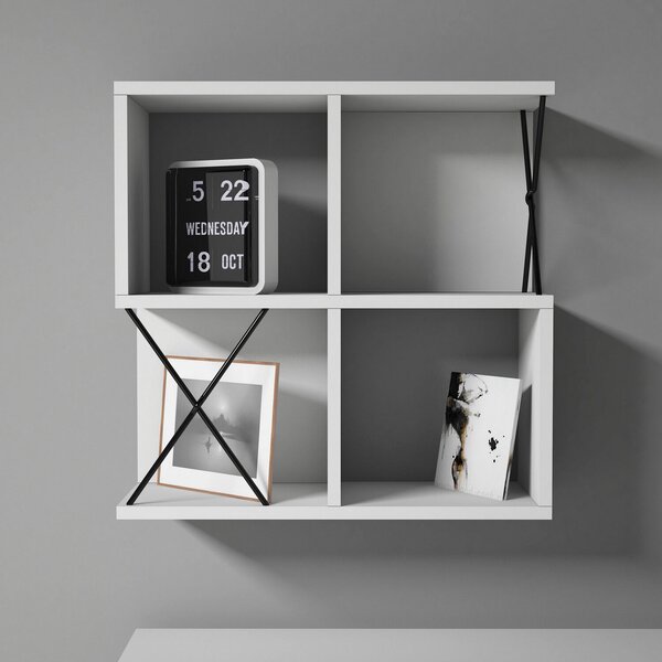 Hanah Home Wall Shelf White Black Extra - White