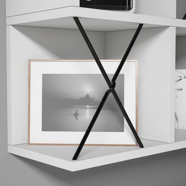 Hanah Home Wall Shelf White Black Extra - White