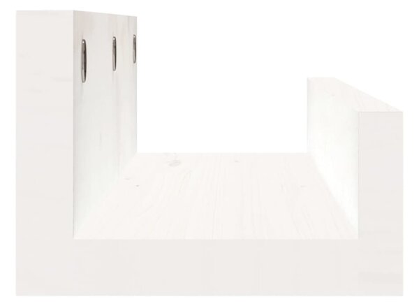 2 db fehér tömör fenyőfa fali polc 50 x 12 x 9 cm